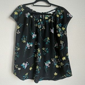 Lauren Conrad Floral Tie Blouse